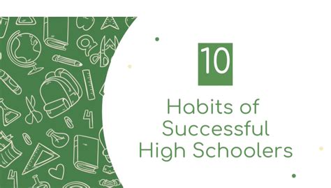 10 Habits Of Successful High Schoolers High School Success High