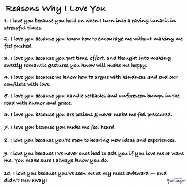 100 Reasons Why I Love You I Love You Because List Reasons Why I