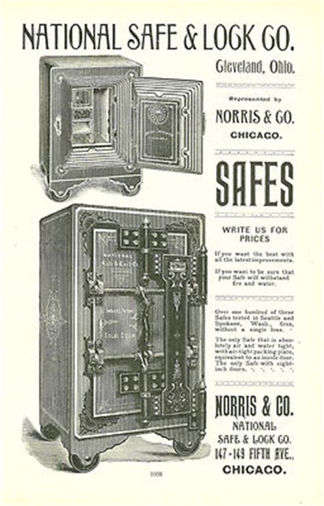 1892 National Safe Lock Company Cleveland Ohio Chicago