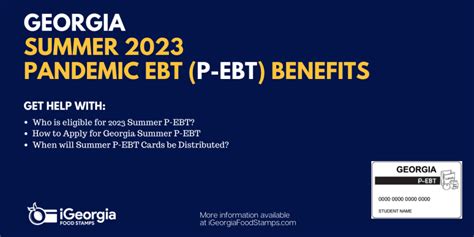 2023 Georgia Summer P Ebt Benefits Get 120 Per Child Georgia Food