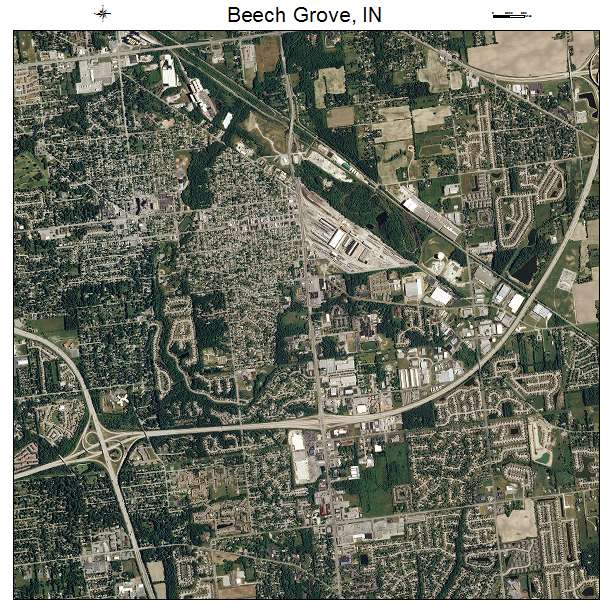 Aerial Photography Map Of Beech Grove In Indiana