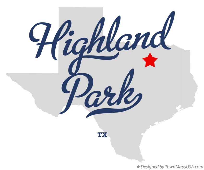 Aerial Photography Map Of Highland Park Tx Texas