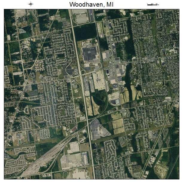 Aerial Photography Map Of Woodhaven Mi Michigan