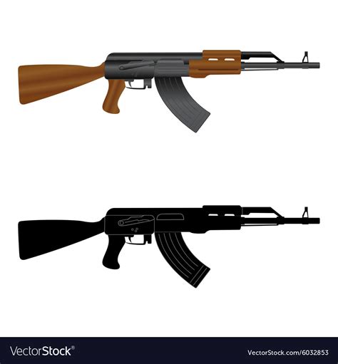 Ak 47 Assault Rifle Art Royalty Free Vector Image