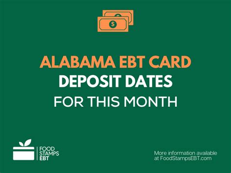 Alabama Ebt Deposit Dates Food Stamps Ebt