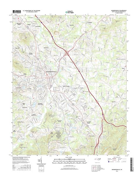 Amazon Com Zip Code Wall Map Of Hendersonville Nc Zip Code Map