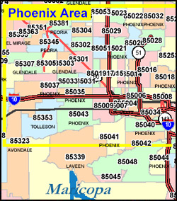 Arizona Zip Code Map Map Of Arizona By Zip Code