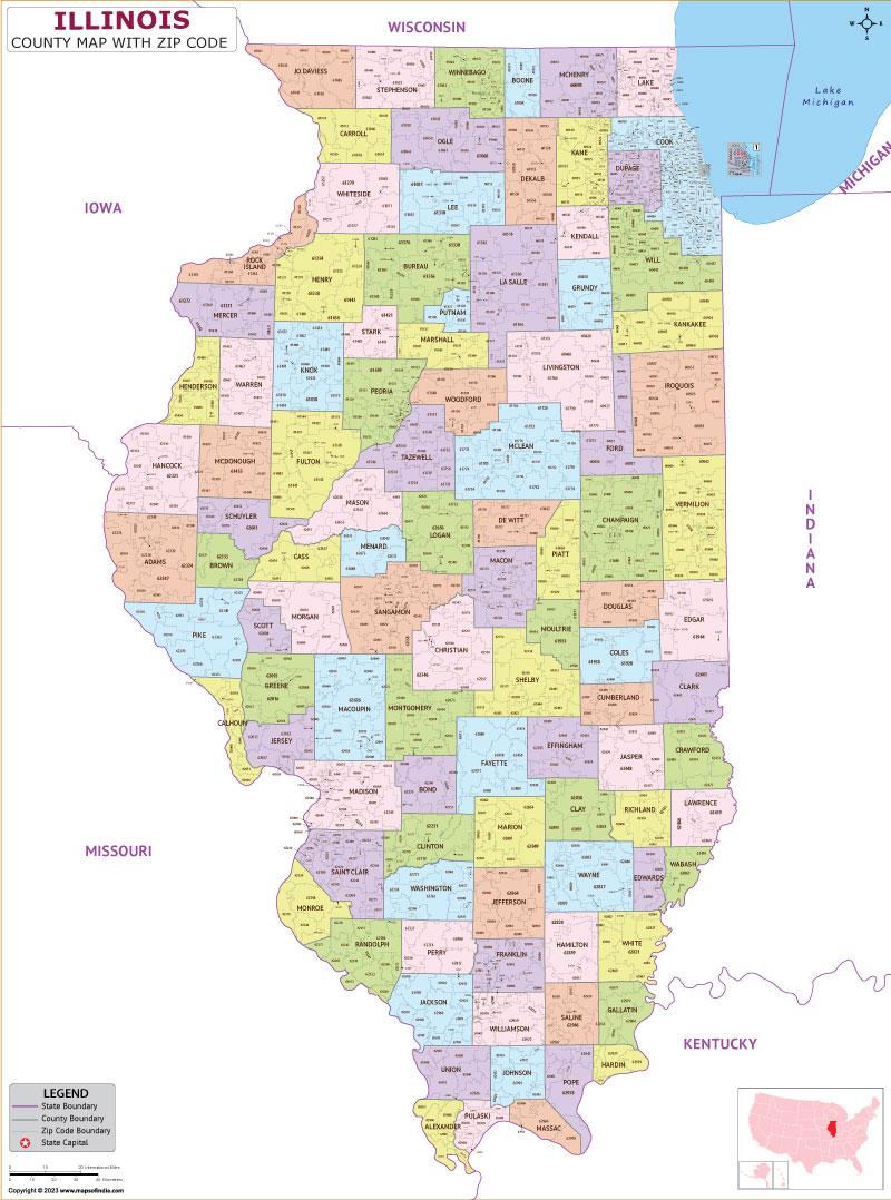 Arlington Heights Illinois Zip Code Wall Map Red Line Style By Marketmaps