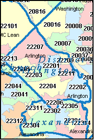 Arlington Va Zip Code Map Maping Resources