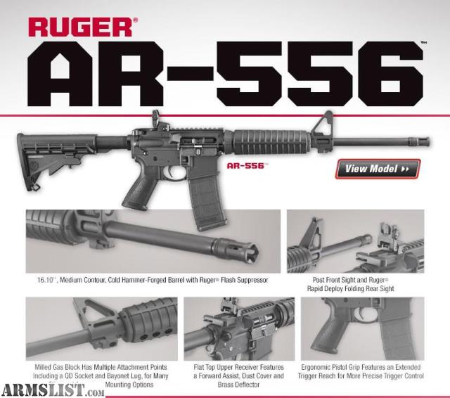 Armslist For Sale Ruger Ar 556 16 Rifle With Flip Up Rear Sight And