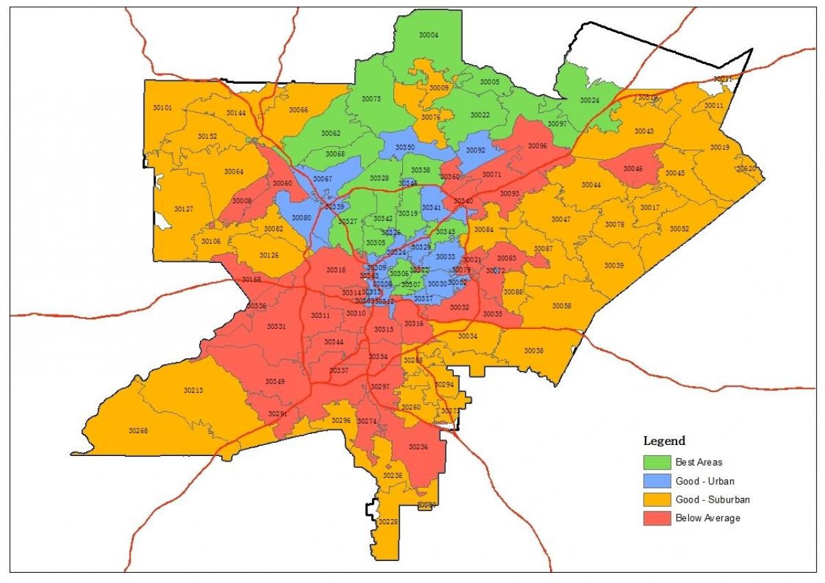 Atlanta Zip Code Map By Neighborhood