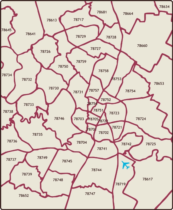 Austin Zip Code Map Fill And Sign Printable Template Online