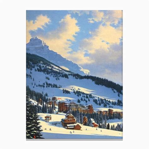 Avoriaz France Ski Resort Vintage Landscape 1 Canvas Print By Piste