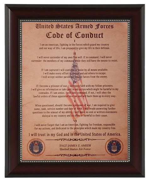 Better U S Military Code Of Conduct Army Navy Air Force Marines Coast