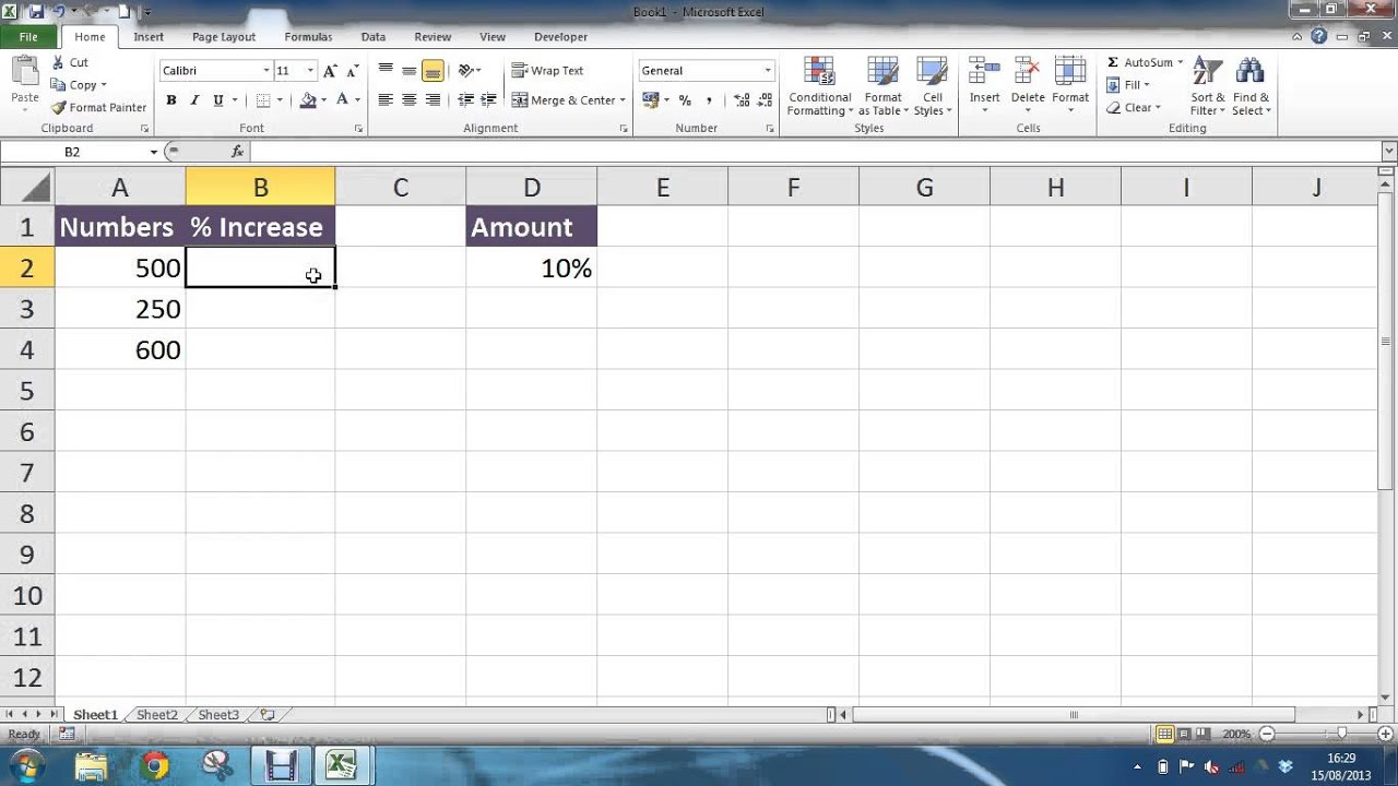 Calculate Percentage Increase Formula In Excel Youtube
