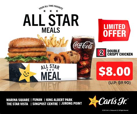 Carl S Jr Singapore Promotion 1 For 1 A La Carte Items More For Dbs