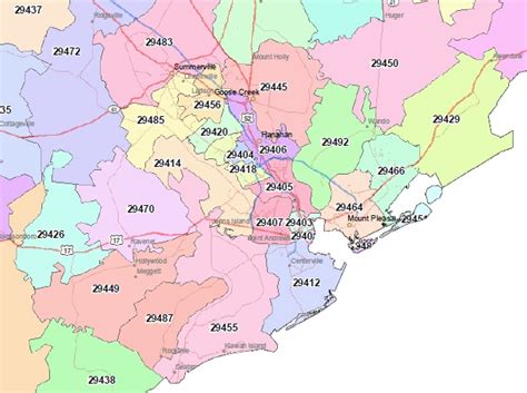 Charleston Sc Zip Code Map Map