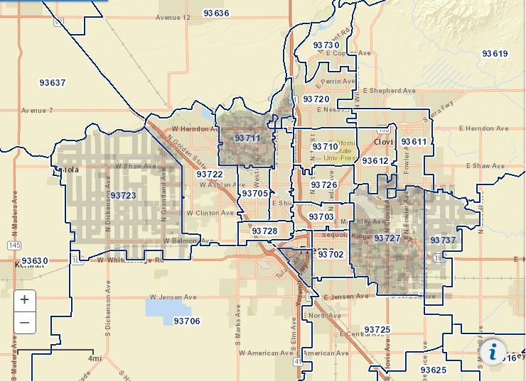 Clovis California Zip Code Map World Map