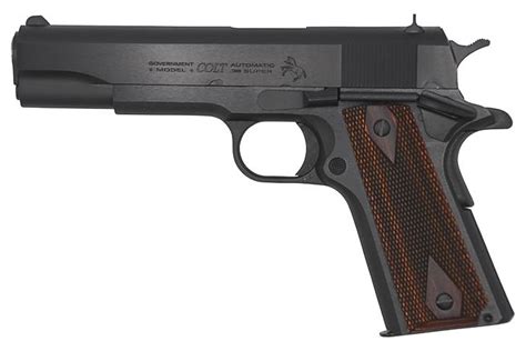 Colt 1911 Government 38 Super Semi Auto Pistol With Blued Finish And