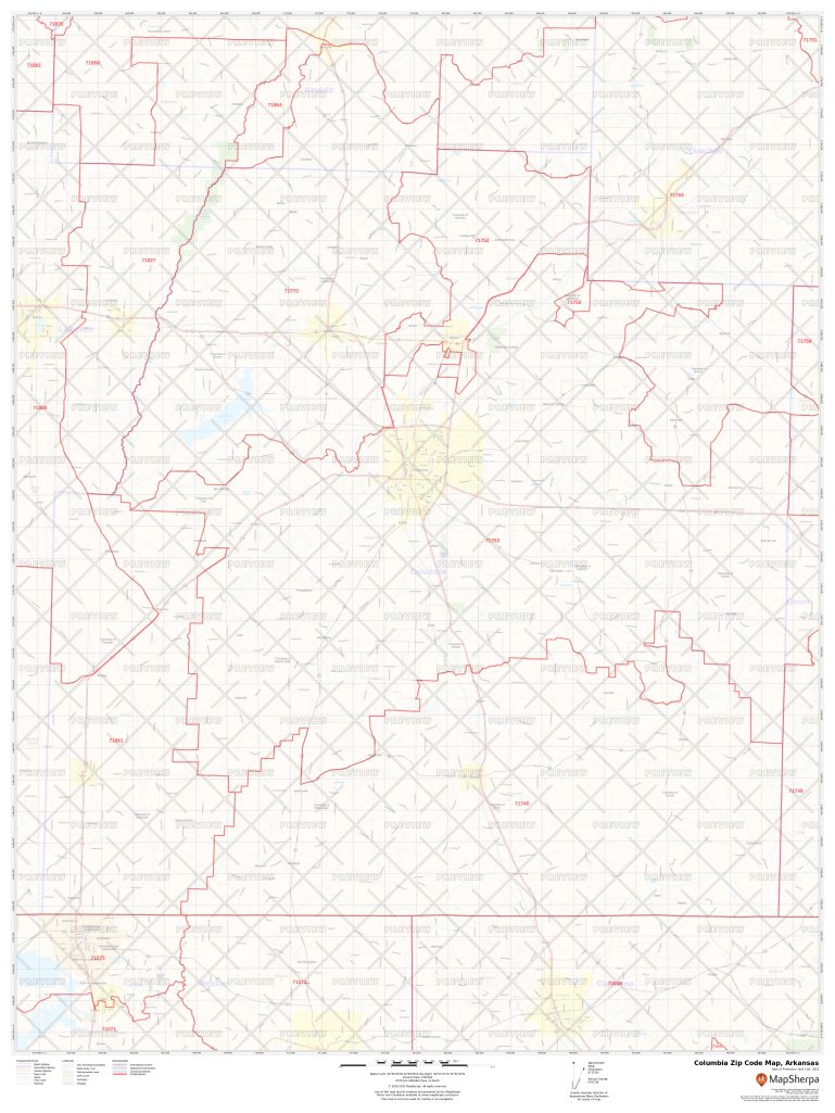 Columbia Zip Code Map Arkansas Columbia County Zip Codes