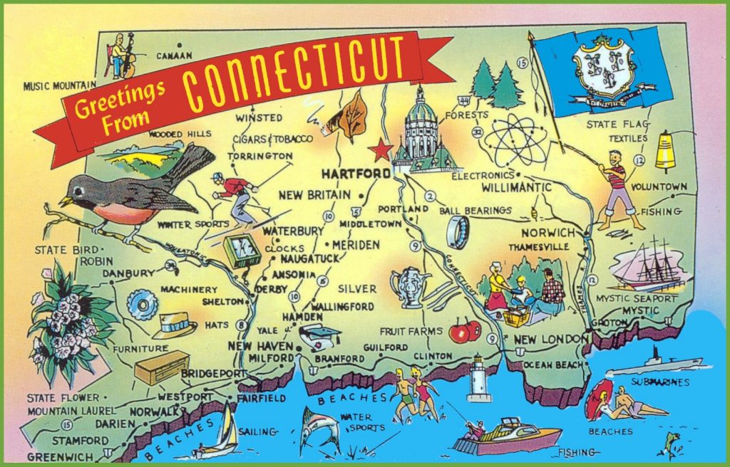 Connecticut Map State Town County Printable Pdf Connecticut