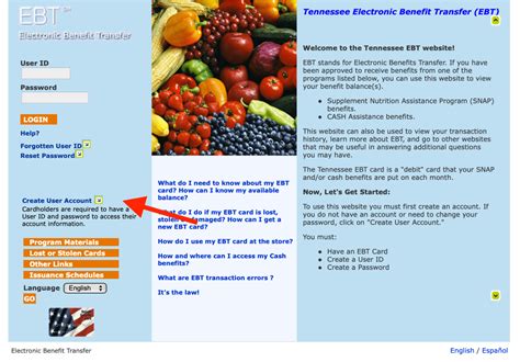Create How To Create A Tn Connect Ebt Account Tennessee Food Stamps