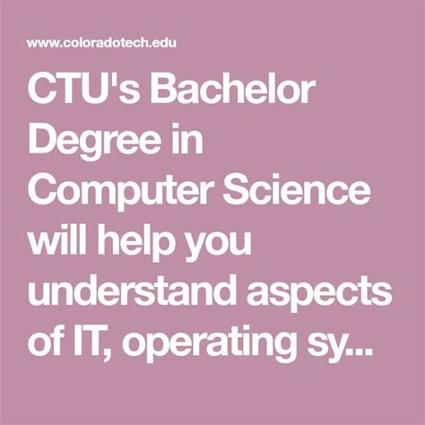 Ctu S Bachelor Degree In Computer Science Will Help You Understand