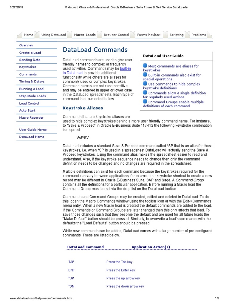 Dataload Classic Professional Oracle E Business Suite Forms Self