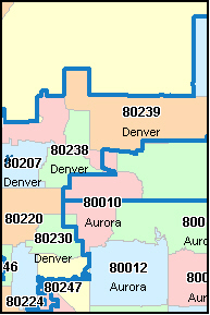 Denver County Zip Code Map