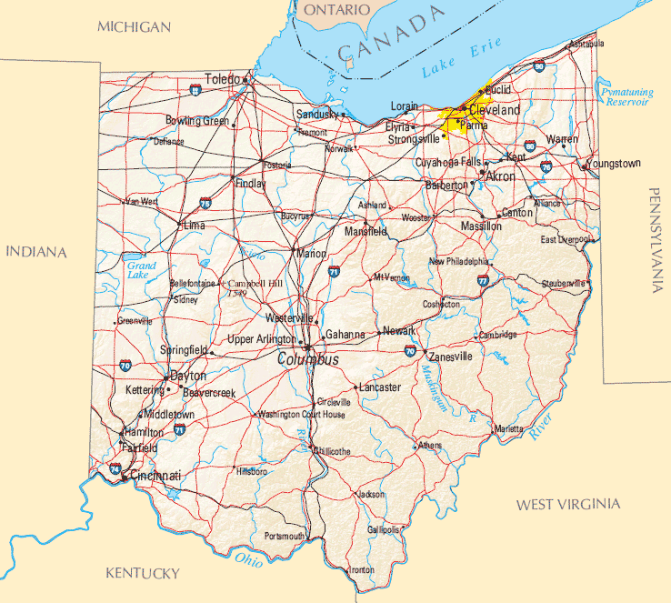 Detailed Map Of Ohio Cities