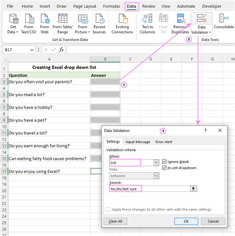 Easy Steps Excel Dependent Drop Down List Data Validation