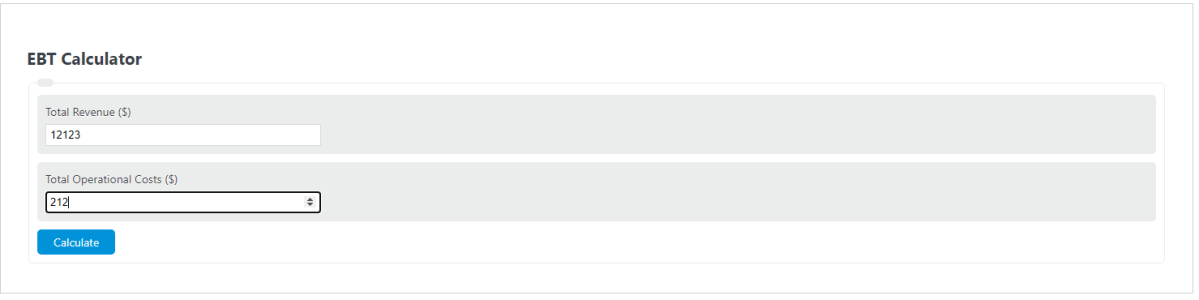 Ebt Calculator