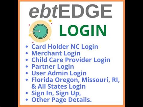 Ebt Edge Login Cardholder All Accounts Easy Access Youtube