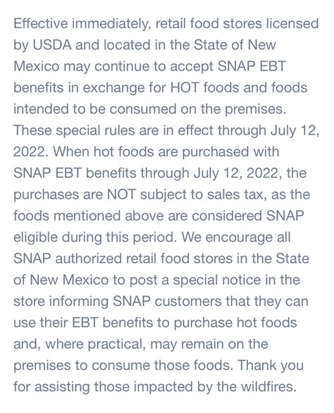 Ebt For Hot Food Extended Through 7 12 22