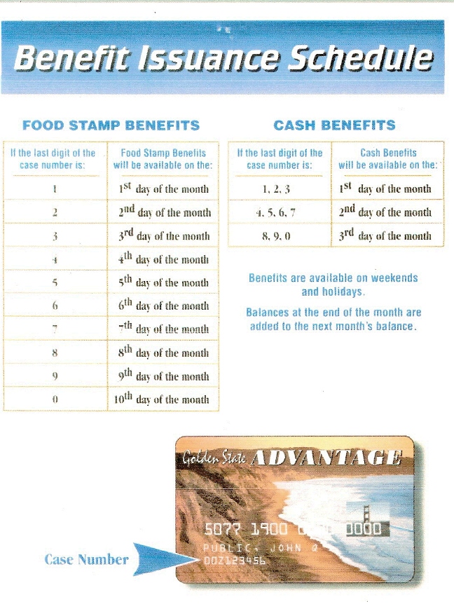 Ebt Pickup Schedule 2024