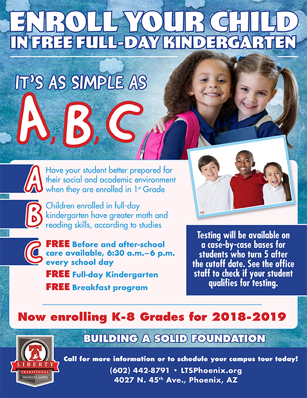 Enroll Your Child In Full Day Kindergarten Liberty Traditional