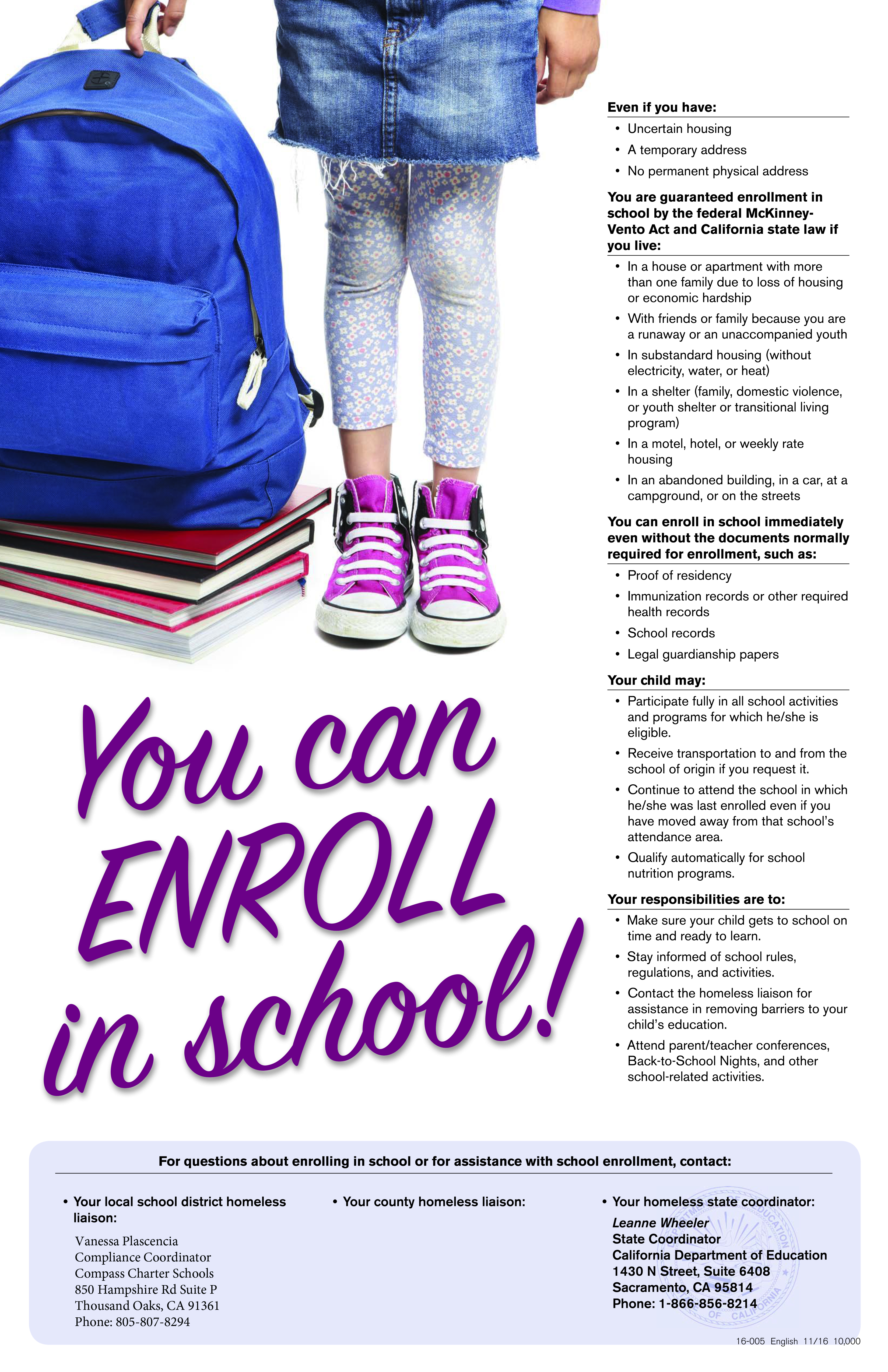 Enrollment Checklist Compass Charter Schools