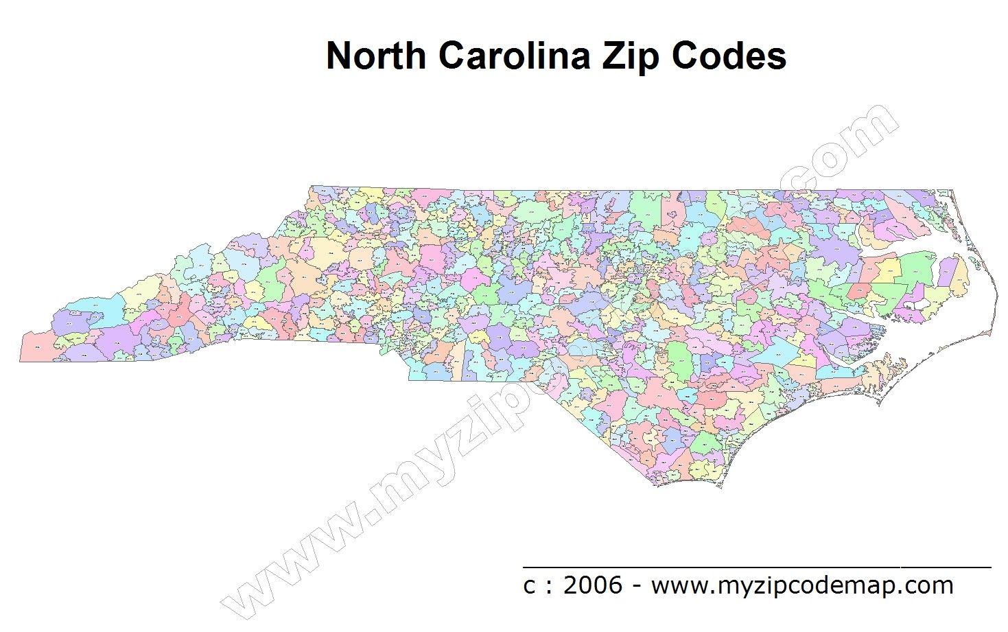 Exploring North Carolina Zip Code Map 2023 Calendar Printable