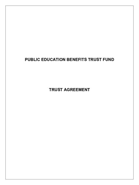 Fillable Online Public Education Benefits Trust Pebt Sample Clauses