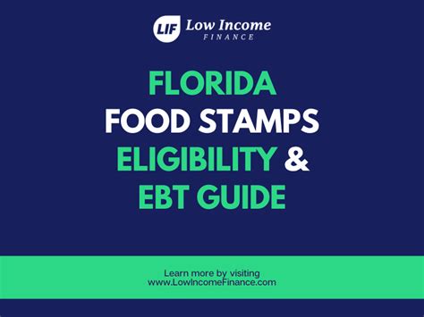 Florida Food Stamps And Ebt Guide Low Income Finance