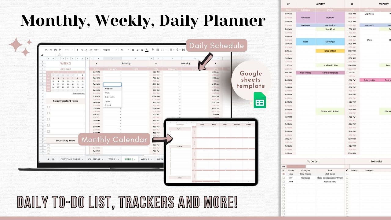 Free Weekly Study Schedule Templates For Google Sheets And Microsoft