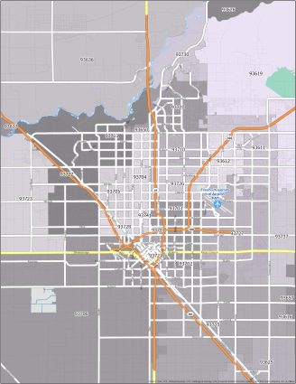 Fresno Zip Code Map Gis Geography