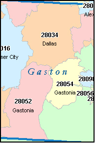 Gaston County Zip Codes List Of 44 Zip Codes In Gaston County North