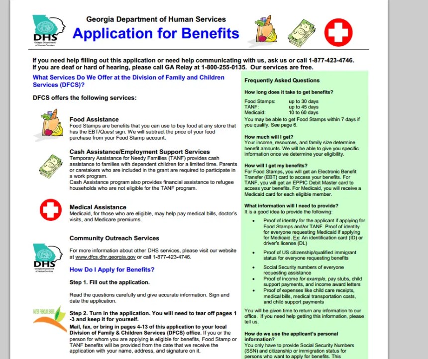 Georgia Compass Food Stamps Application Georgia Food Stamps Help