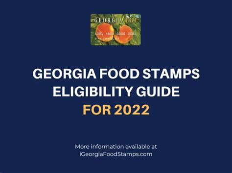 Georgia Food Stamps Eligibility Guide 2022 Georgia Food Stamps Help