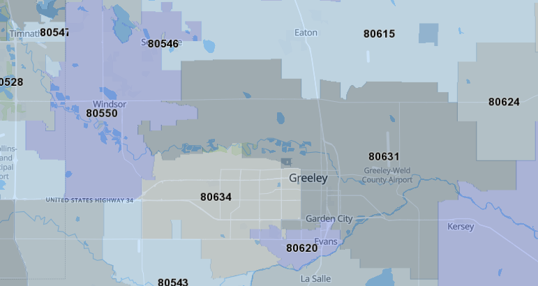 Greeley Co Zip Code