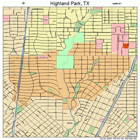 Highland Park Texas Street Map 4833824