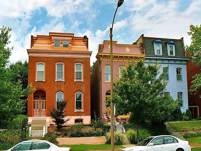 Historic Houses In The Lafayette Square Neighborhood Of St Louis Stock