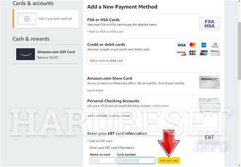 How To Add Ebt Card To Amazon Hardreset Info