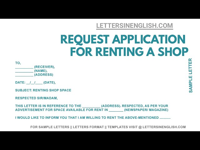 How To Write A Rent Letter For Food Stamps